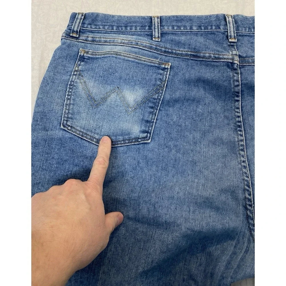 Wrangler Rugged Wear Jeans Mens 50x28 Blue Straight Leg Workwear Denim Big &Tall
